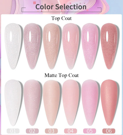 30ML Glitter Poly Nail Gel Hema Free Pink Glitter Acrylic Gel Finger Extension Nail Gel Semi-Permanent Nail Varnish For Manicure