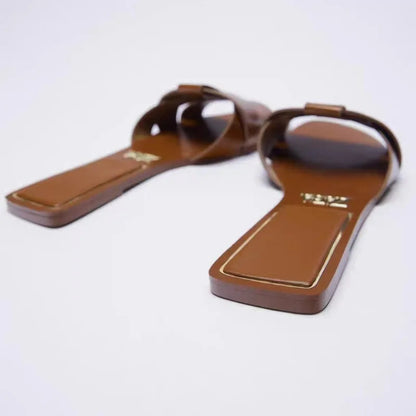 Sandálias femininas de dedo aberto, chinelos de verão ao ar livre, casuais, respiráveis, planas, em forma de T, macias, confortáveis, sapatos de salto, na moda