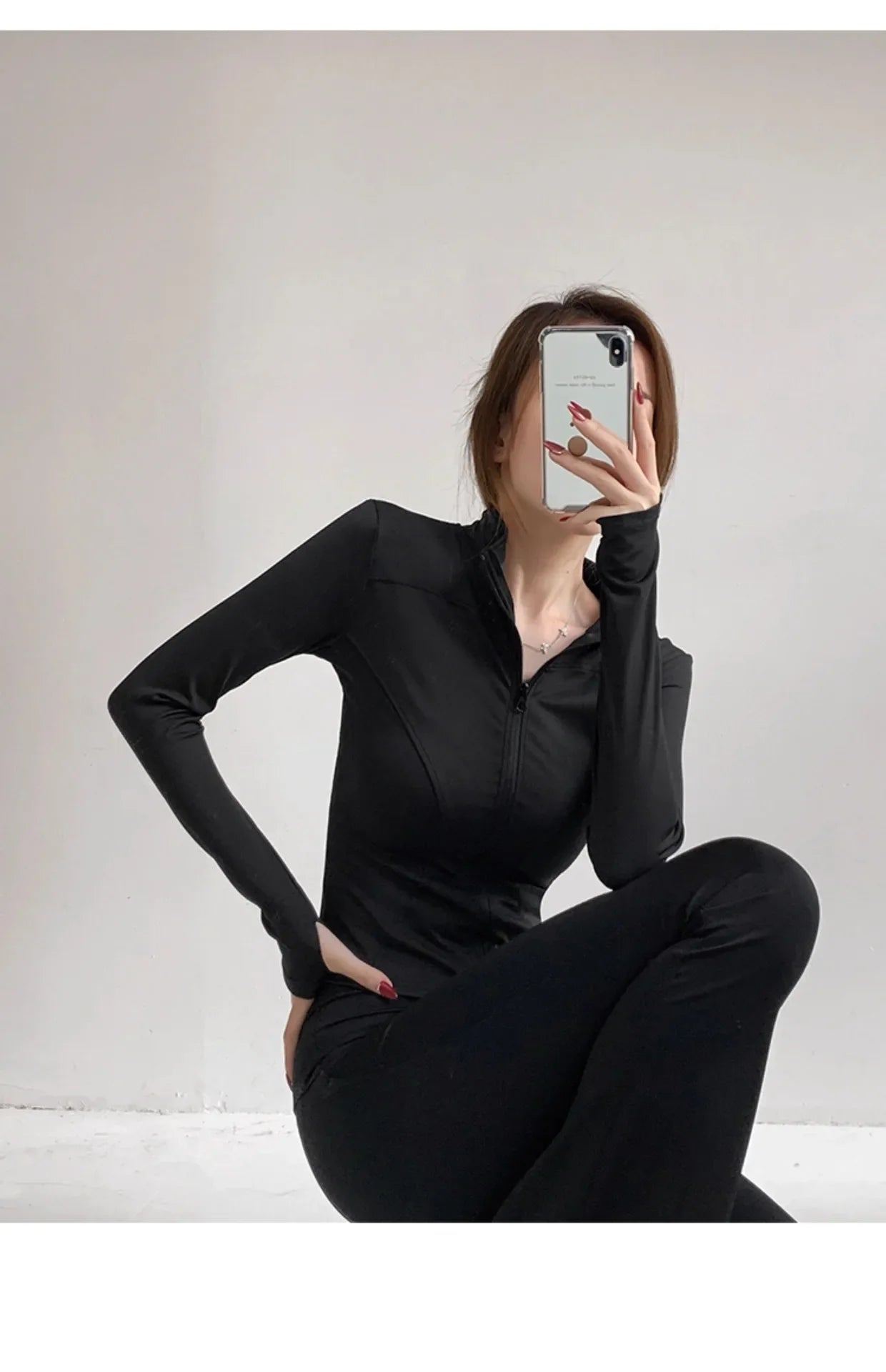 Women's Quick-Dry Yoga Jacket – Long Sleeve Slim Fit Zip Running Coat