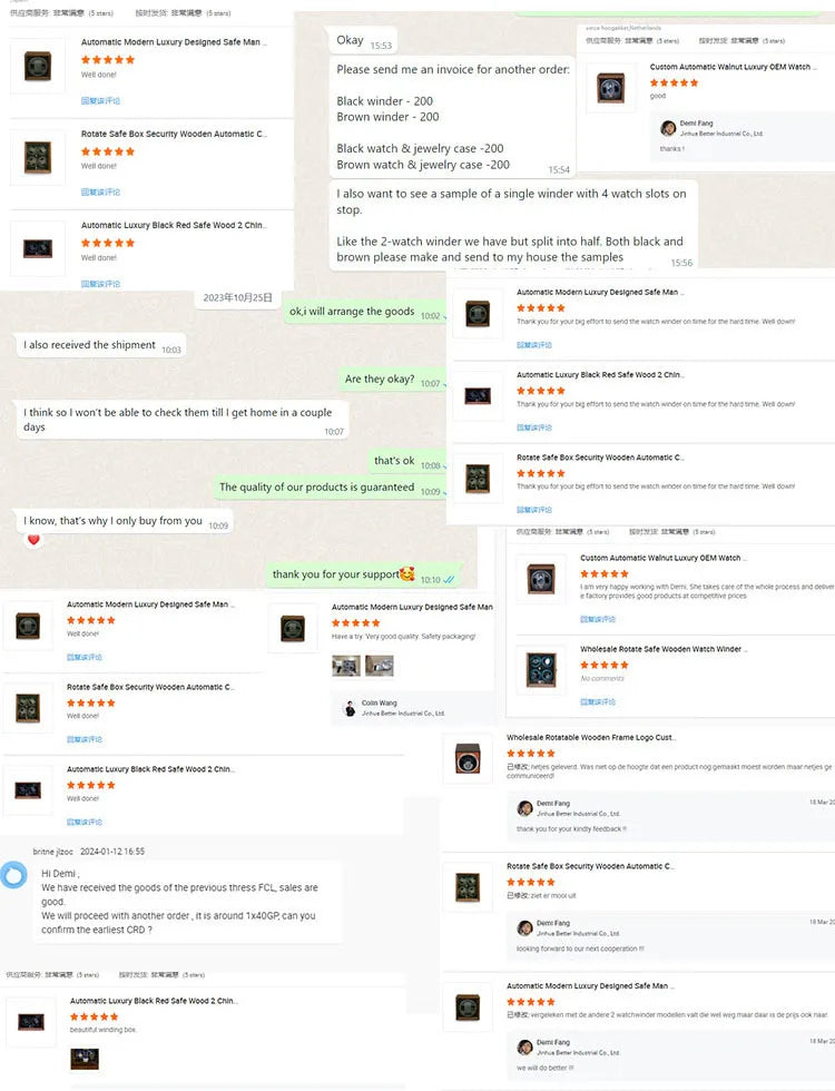 6 Slots Rechargeable for Watch Winder USB Powered Mechanical Watches Holder Wood Case Winding Cabinet Storage Display Box
