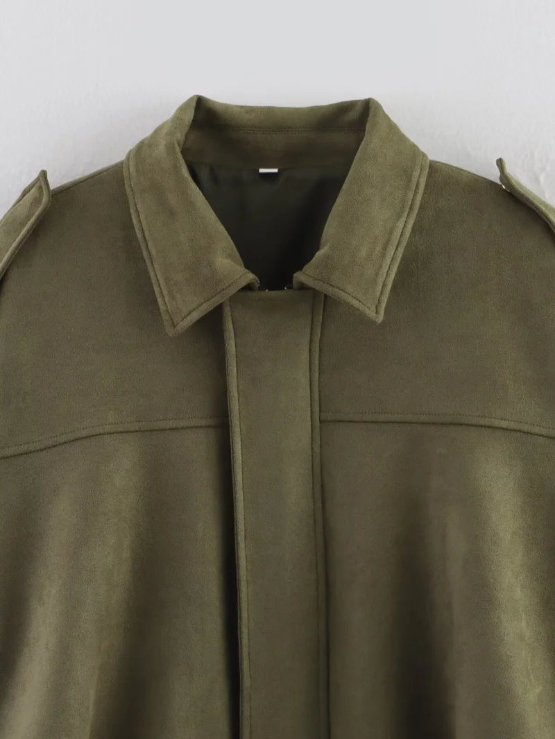 Styledora Suede Oversized Jacket