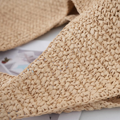 Casual Hobos Large Capacity Straw Women Shoulder Bags Designer Paper Weave Handbags Simple Handmade Summer Beach Big Tote Bag
