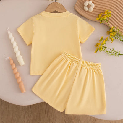 Short-Sleeve Top and Shorts Baby Girl Clothes Cute Beach Baby Outfit Set