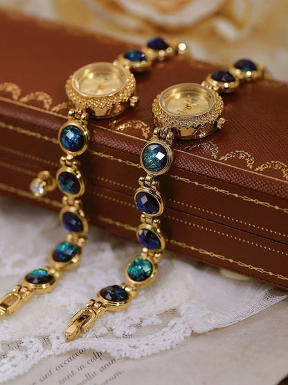 Gold Women Bracelet Watches Luxury Brand Dress Quartz Small Dial Ladies Wrist Watches Rhinestone Rose Gold Watches For Women