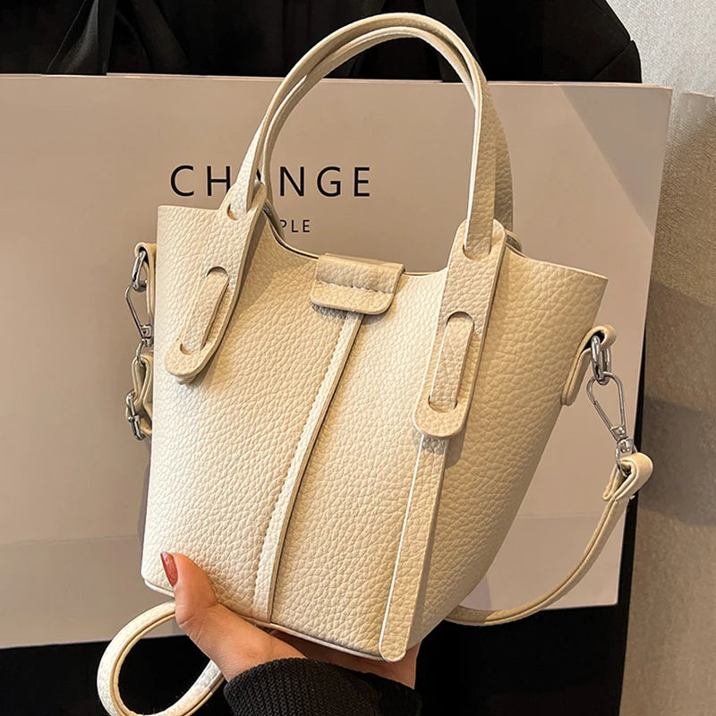 Bucket Handbags Women 2026 New Large Capacity Shoulder Crossbody Bags Luxury Designer Ladies Texture Leatrher Tote Bags