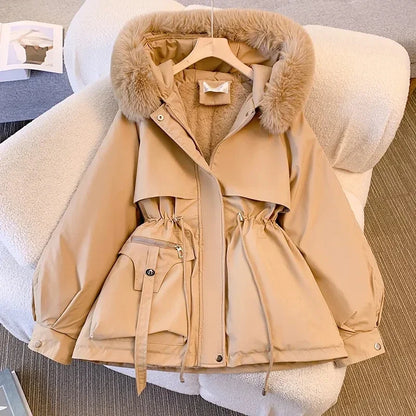 Detachable Pai Overcomes Women's Winter 2026 New Casual Down Cotton Thicken Hooded Coat Female loose Warm Wool Overcoat