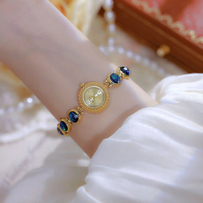 Gold Women Bracelet Watches Luxury Brand Dress Quartz Small Dial Ladies Wrist Watches Rhinestone Rose Gold Watches For Women
