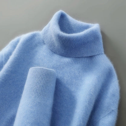 100% wool high neck sweater with pullover for men