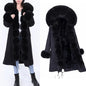 Maomaokong Winter Woman Natural Fur Overcoat Plus Size Black Parkas Raccoon Real Fur Lining Extra Larg Warm Jacket Coats Long