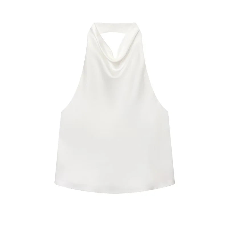 Styledora Satin Halter Top