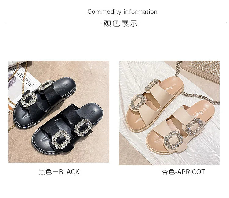 2026 Brand Rhinestone Buckle Sandals