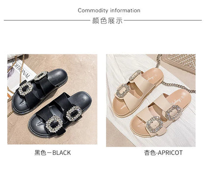 2026 Brand Rhinestone Buckle Sandals