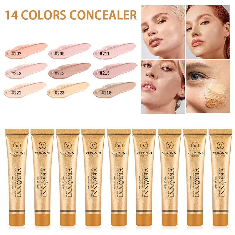 14 color Matte Finish Concealer Stick,Long-Lasting Foundation Makeup