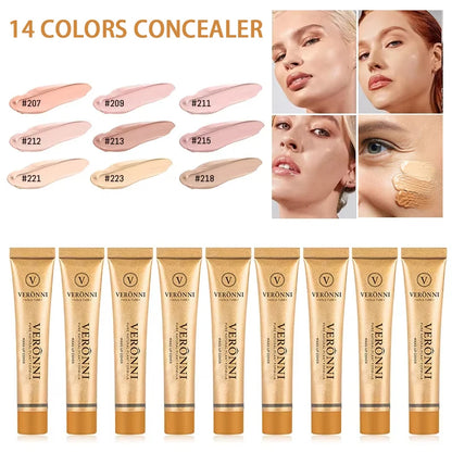 14 color Matte Finish Concealer Stick,Long-Lasting Foundation Makeup