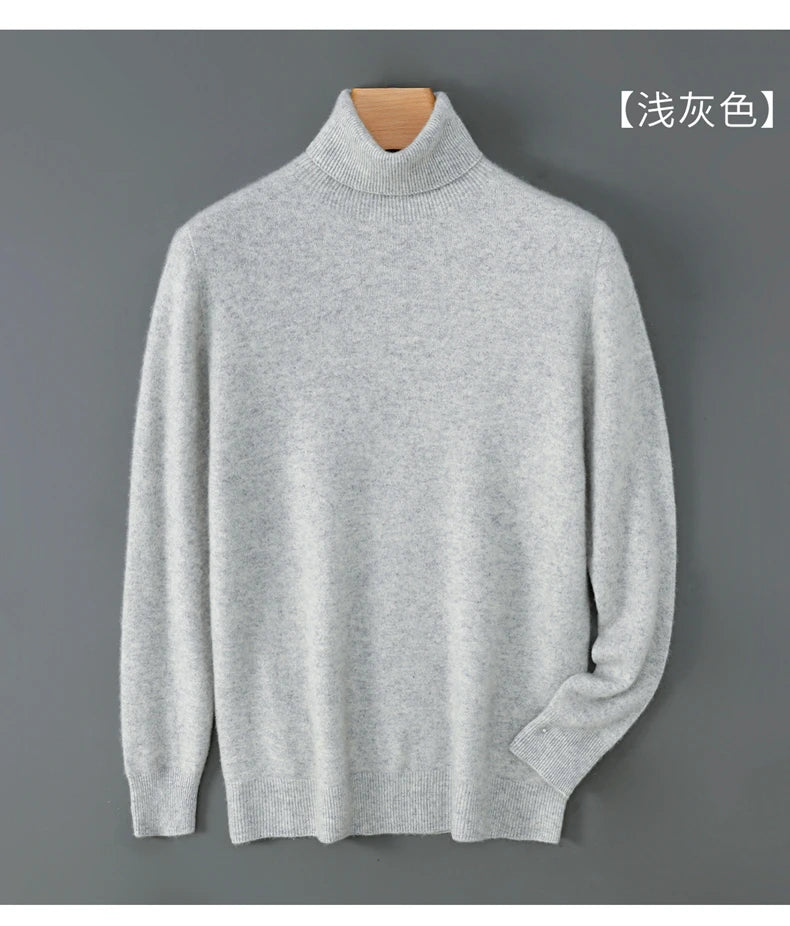 100% wool high neck sweater with pullover for men