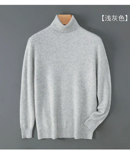 100% wool high neck sweater with pullover for men
