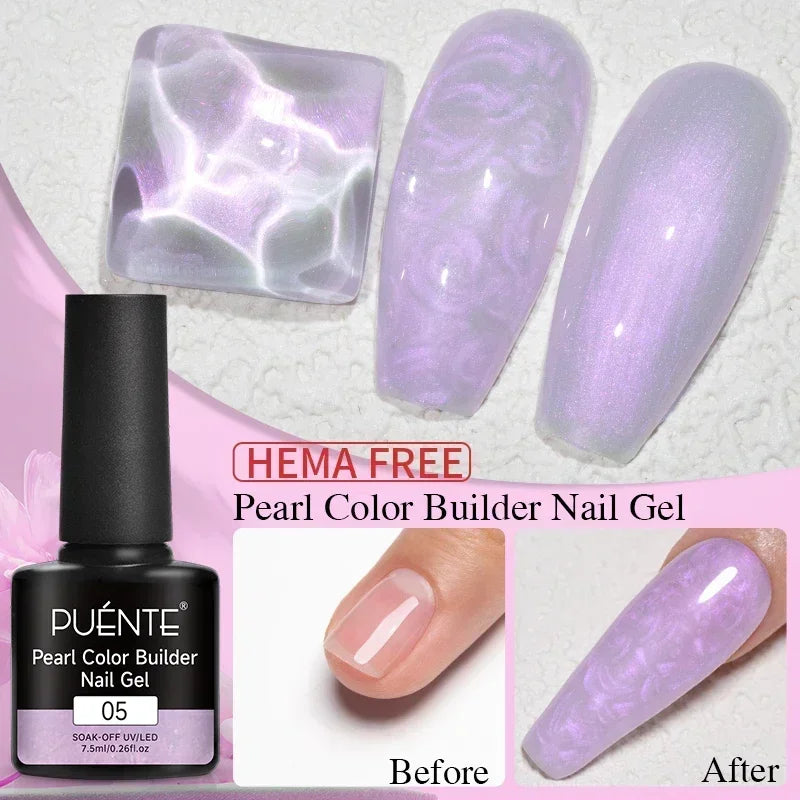 30ML Glitter Poly Nail Gel Hema Free Pink Glitter Acrylic Gel Finger Extension Nail Gel Semi-Permanent Nail Varnish For Manicure