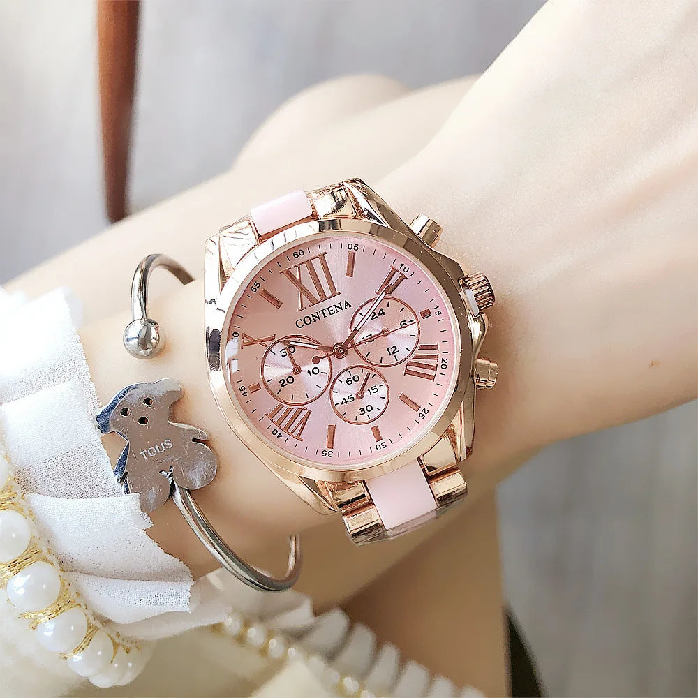 Top Brand Watches Women Luxury Stainless Steel Bracelets Women Quartz Wristwatches Fashion Elegant Ladies Watches Reloj Mujer