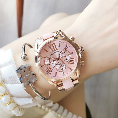 Top Brand Watches Women Luxury Stainless Steel Bracelets Women Quartz Wristwatches Fashion Elegant Ladies Watches Reloj Mujer