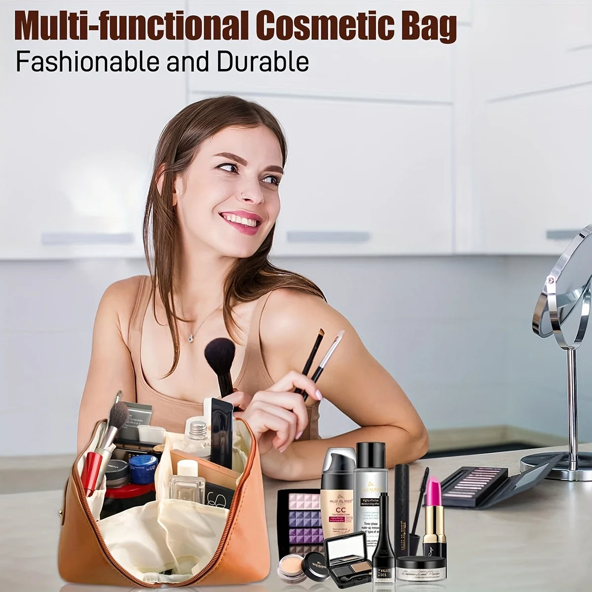 Makeup Organizer Female Toiletry Kit Bag Make Up Case Storage Pouch Luxury Lady Box