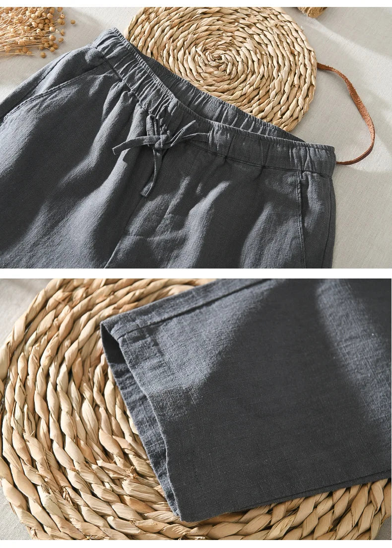 Summer New Casual Linen Ankle-length Pants for Men