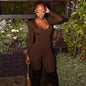 Women's Bodycon Jumpsuit – Long Sleeve Slim Fit Romper