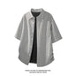 LEGIBLE Summer Shirts Men Loose Thin Cotton Short Sleeve Shirts Male Fashion Stand Solid Color 4XL 5XL