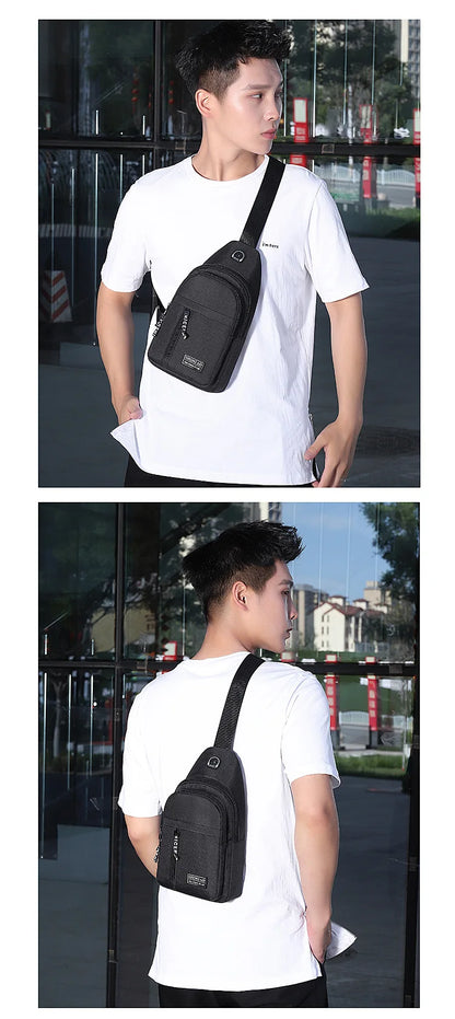 Travel Men's Handbags Multifunctional USB Chest Bag Designer Messenger Crossbody Bags Water-Proof Shoulder Bag Sports Back Pack