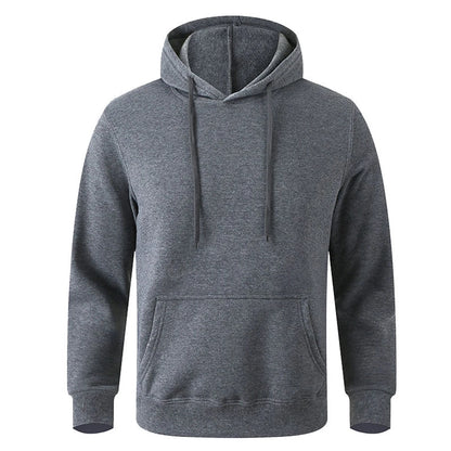 Unisex Casual Hoodie – Solid Color Pullover Sweatshirt