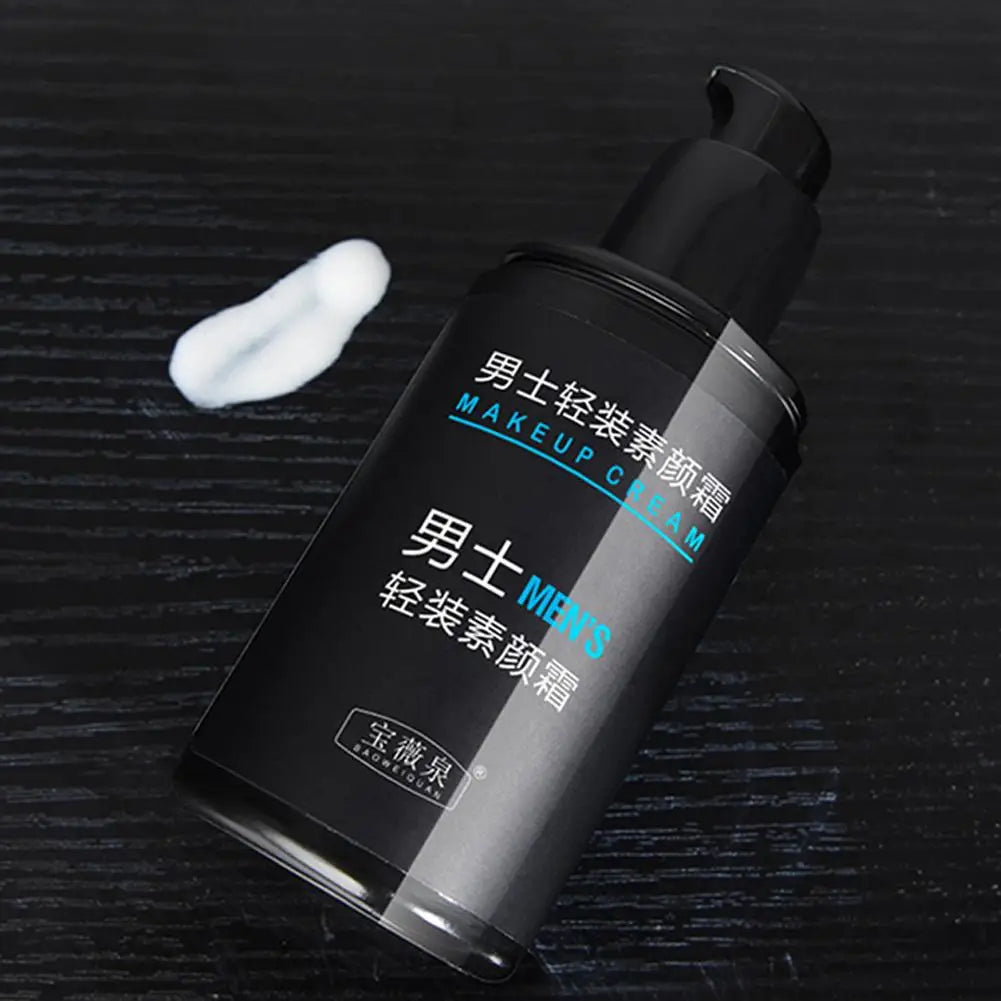 50g Men's Natural Makeup Cream Not Sticky Face Foundation Moisturizing Remove Darken Skin Care Gel Improve Shrink Pore Oil