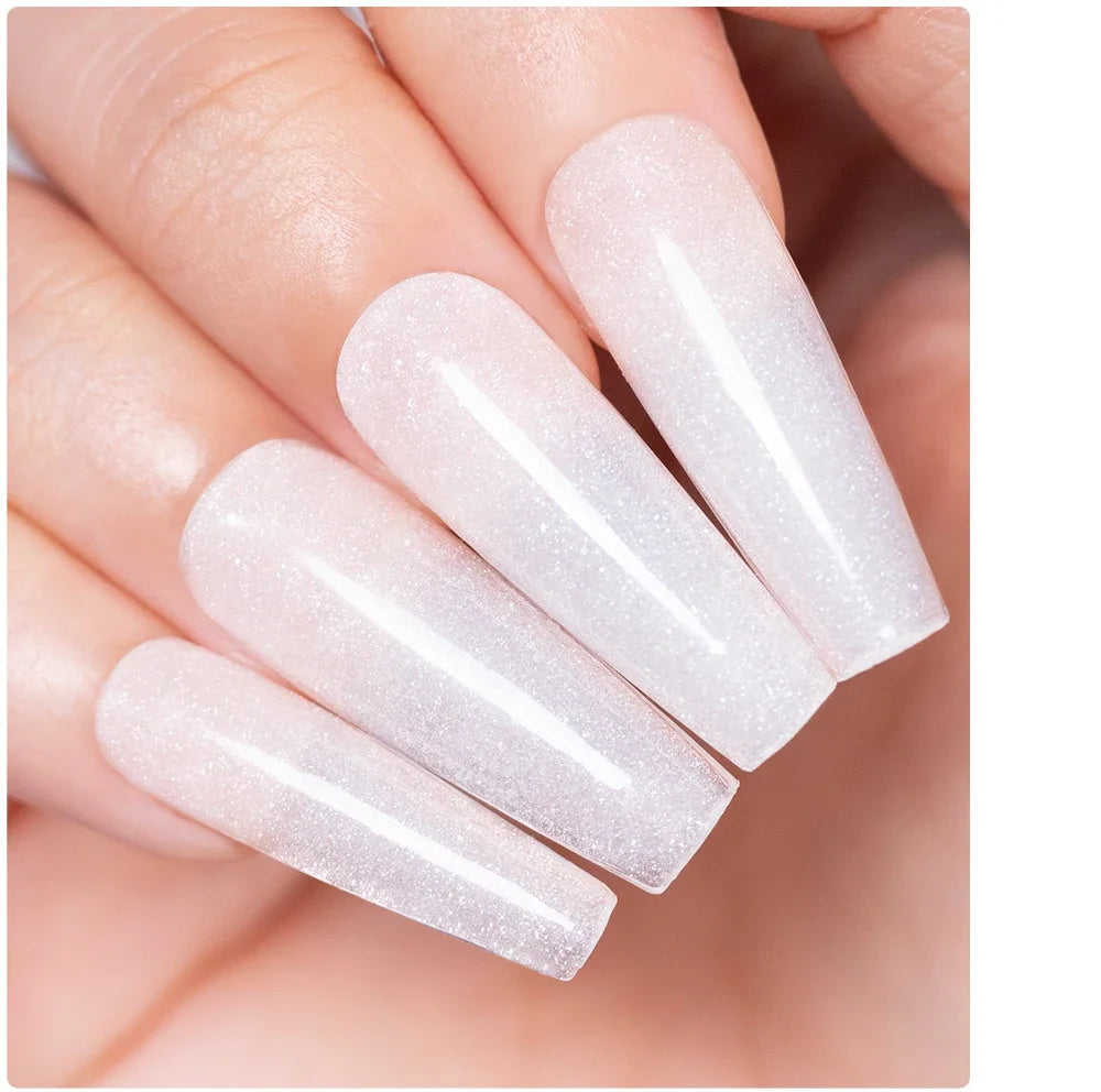 30ML Glitter Poly Nail Gel Hema Free Pink Glitter Acrylic Gel Finger Extension Nail Gel Semi-Permanent Nail Varnish For Manicure