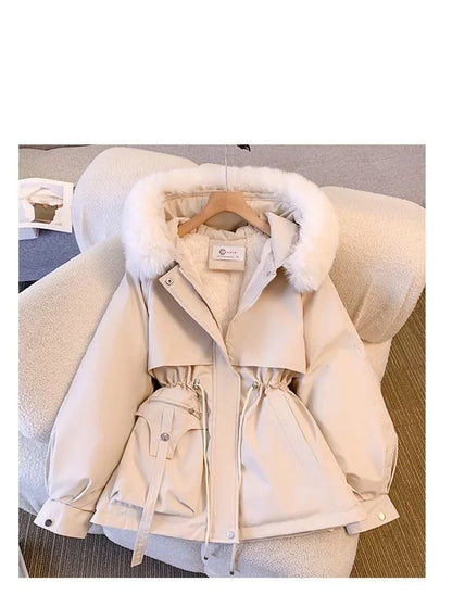 Detachable Pai Overcomes Women's Winter 2026 New Casual Down Cotton Thicken Hooded Coat Female loose Warm Wool Overcoat