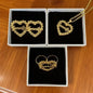 Custom Name Jewelry Set Heart Shaped Watch Strap Chain Style Custom Name Nameplate Necklace/Earrings/Rings Personalized Gift