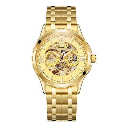 Men Automatic Watch  Stainless Steel Strap Skeleton Mechanical Watches Top Brand Luxury Pointer Watch