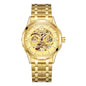 Men Automatic Watch  Stainless Steel Strap Skeleton Mechanical Watches Top Brand Luxury Pointer Watch