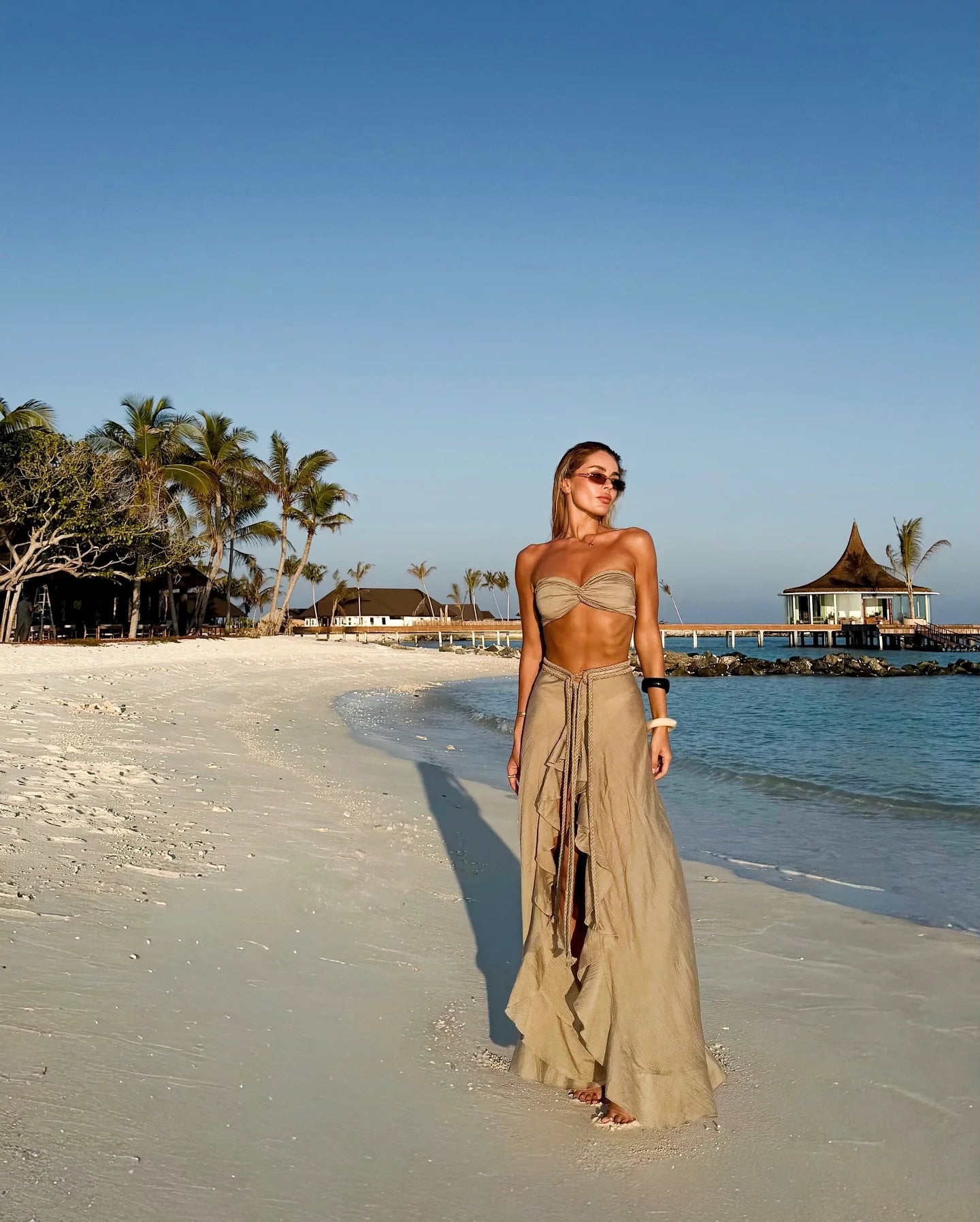 Sexy Braid Bikini with Skirt Women 3 Pcs Swimwear Skirt Suit Beach