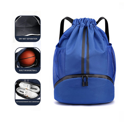 Sport Drawstring Backpack – Dry & Wet Separation Gym Bag
