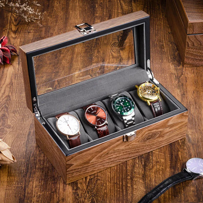Wooden Watch Box Mens Watch Case Storage Box Travel Luxury Watches Organizer Display Collection Portable Storage Boxes Men Gift