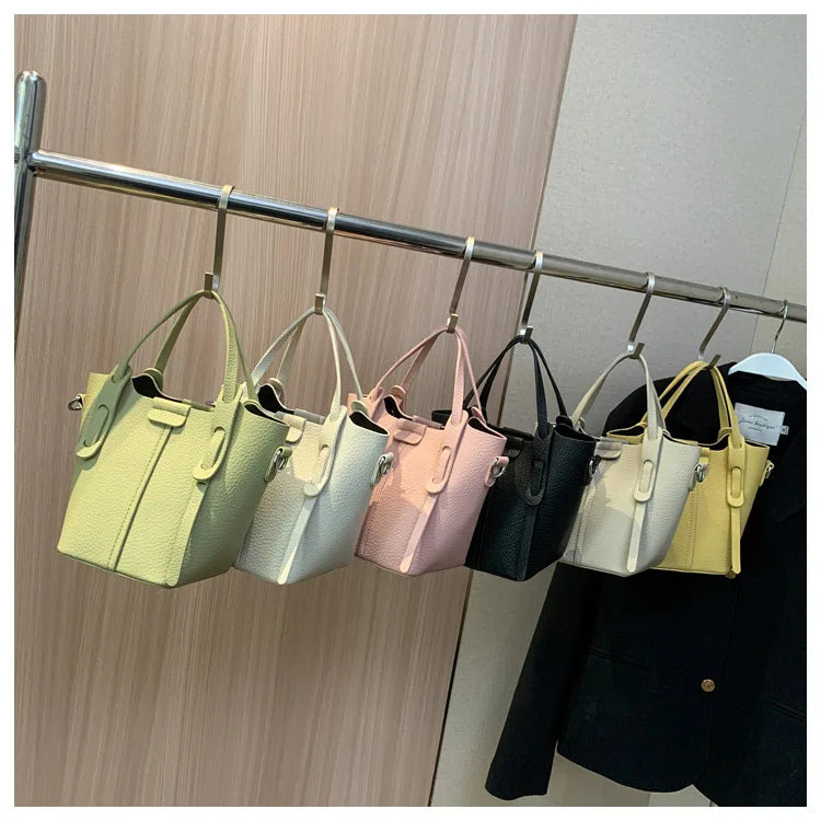 Bucket Handbags Women 2026 New Large Capacity Shoulder Crossbody Bags Luxury Designer Ladies Texture Leatrher Tote Bags