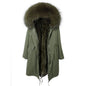Maomaokong Winter Woman Natural Fur Overcoat Plus Size Black Parkas Raccoon Real Fur Lining Extra Larg Warm Jacket Coats Long