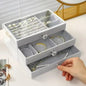 1PC Stackable 3 Layers Drawer Style Jewelry Box Beige Gray Desktop Storage Organizer for Earrings Rings Necklaces Bracelets