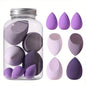 7Pcs Jelly Texture Sponges - Hydrophilic Latex-Free with Portable Jar | Hypoallergenic Makeup Kit for Sensitive Skin All Skins
