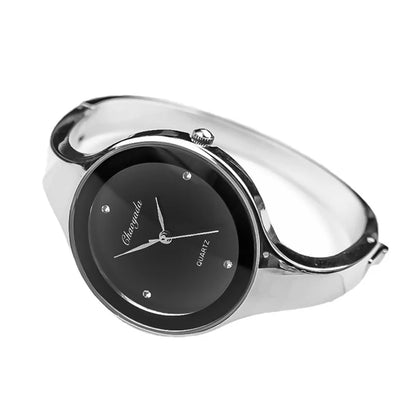 Minimalist Women Cuff Watch Fashion Casual Round Lady Women Bracelet Girls Watches Gold Stainless Steel Quartz Watch Reloj Mujer