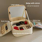 Makeup Bag With LED Mirror Large Capacity Travel Portable With Toilet Storage Bag and Mirror Women's Makeup Bag Organizer