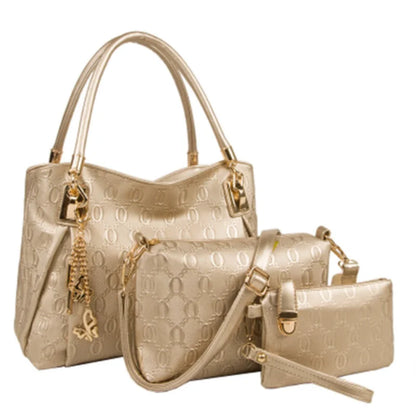 Women's Handbag 3-piece Set Women's Shoulder Bag Fashion Purse Vintage Leather Bag Large Capacity Handbag Inclined Shoulder Bag