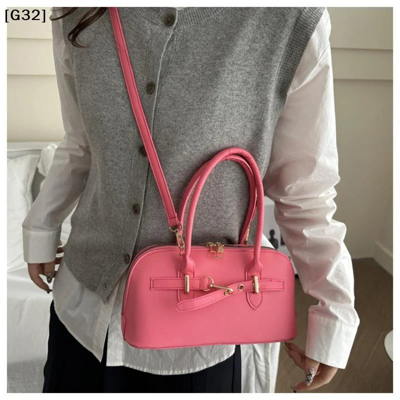 Women's Fashionable Handbag Retro Style Crossbody Bag For Commuting Soft PU Shoulder Bag[G32]