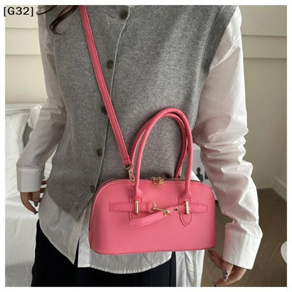 Women's Fashionable Handbag Retro Style Crossbody Bag For Commuting Soft PU Shoulder Bag[G32]