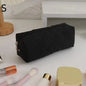 Black Women Portable Makeup Bag Large Capacity Bow Quilting Cosmetic Pouch Handbag Ladies Travel Toiletry Storage Bag