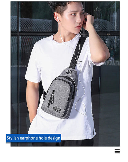 Travel Men's Handbags Multifunctional USB Chest Bag Designer Messenger Crossbody Bags Water-Proof Shoulder Bag Sports Back Pack