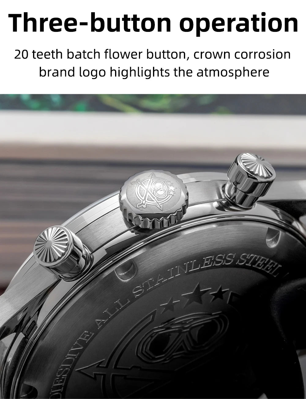 ADDIESDIVE 38mm Chronograph Quartz Watch 60min Business 100m Diving Men's Leather Watches Bubble Dome Mirror Retro Wristwatches